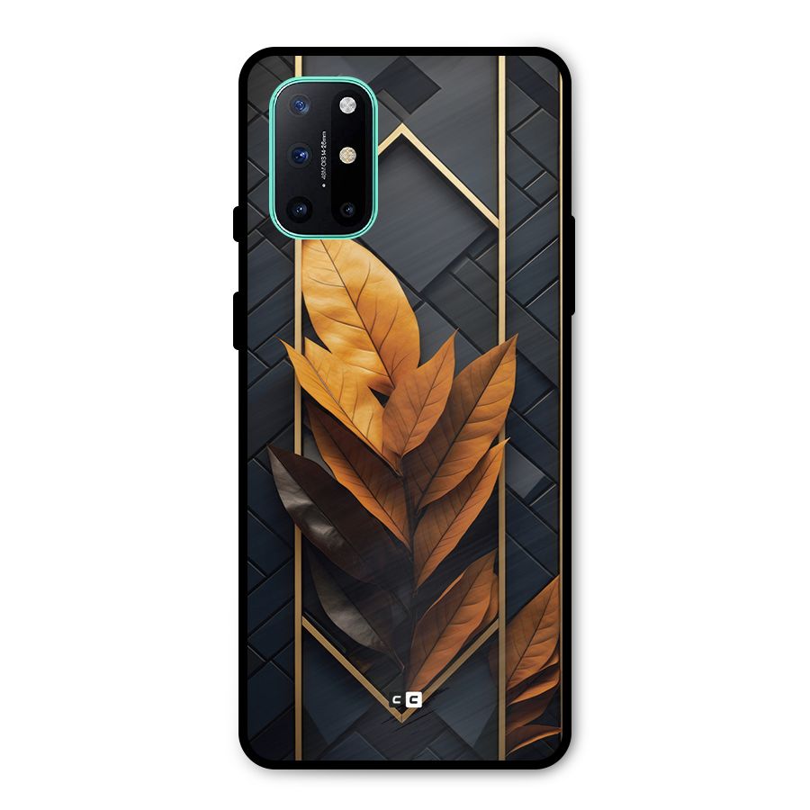 Golden Leaf Pattern Metal Back Case for OnePlus 8T