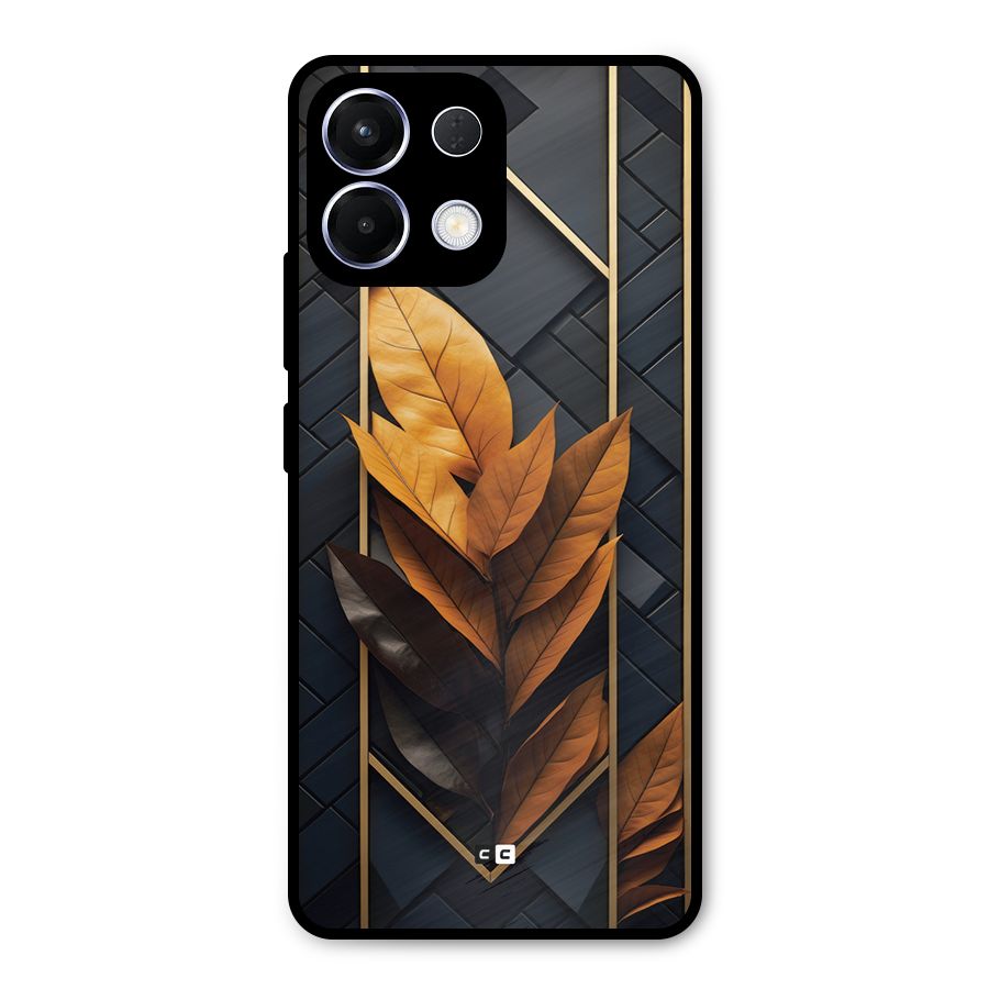 Golden Leaf Pattern Metal Back Case for Oppo K13