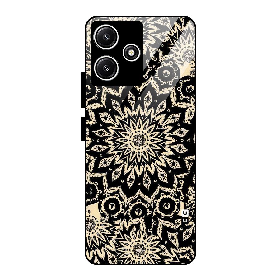 Golden Mandala Glass Back Case for Poco M6 Pro
