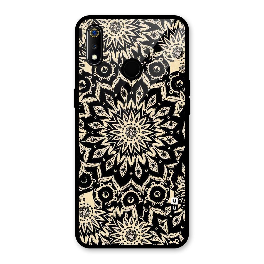 Golden Mandala Glass Back Case for Realme 3i