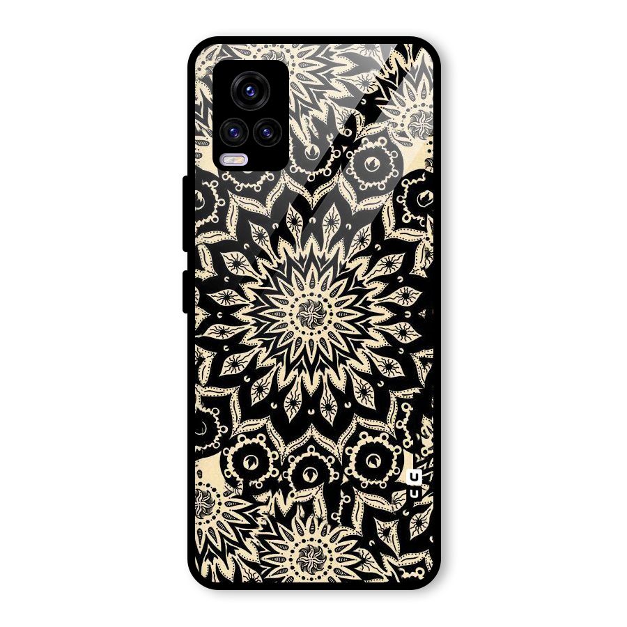 Golden Mandala Glass Back Case for Vivo V20 2021