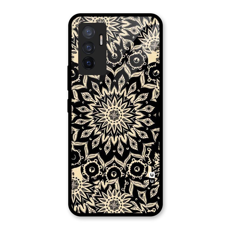 Golden Mandala Glass Back Case for Vivo V23e