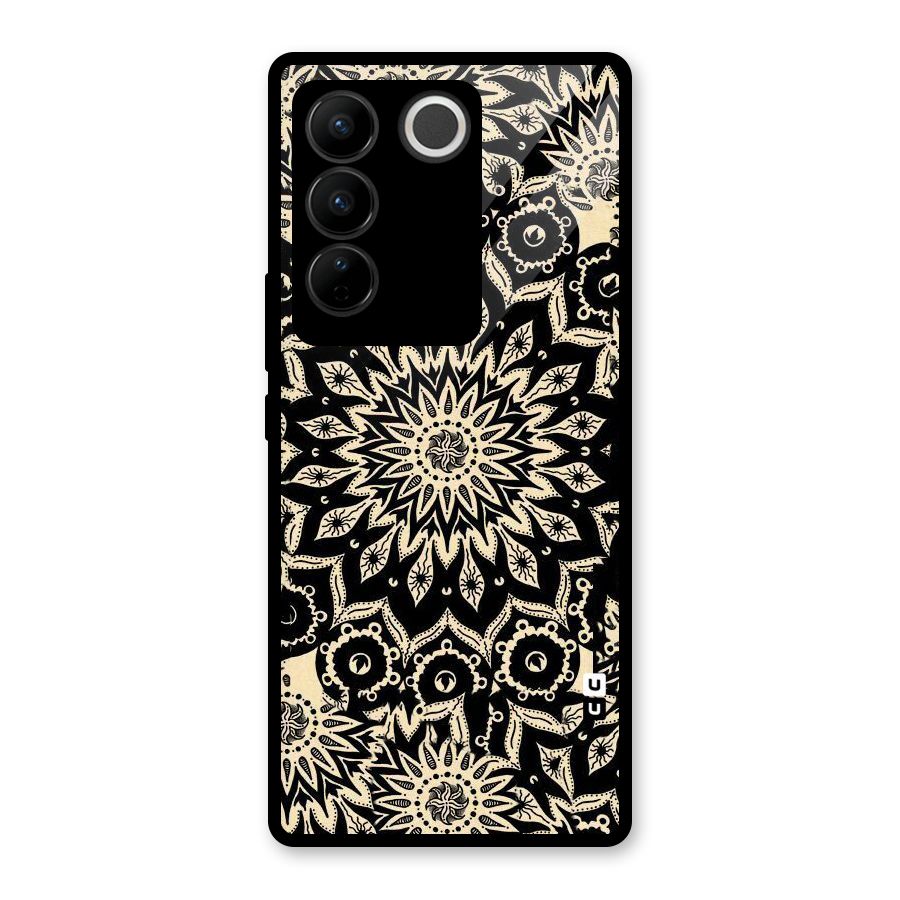 Golden Mandala Glass Back Case for Vivo V27 Pro