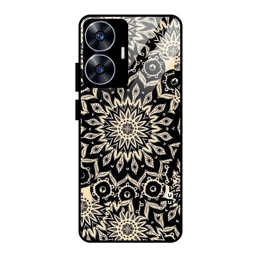 Golden Mandala Glass Back Case for realme C55