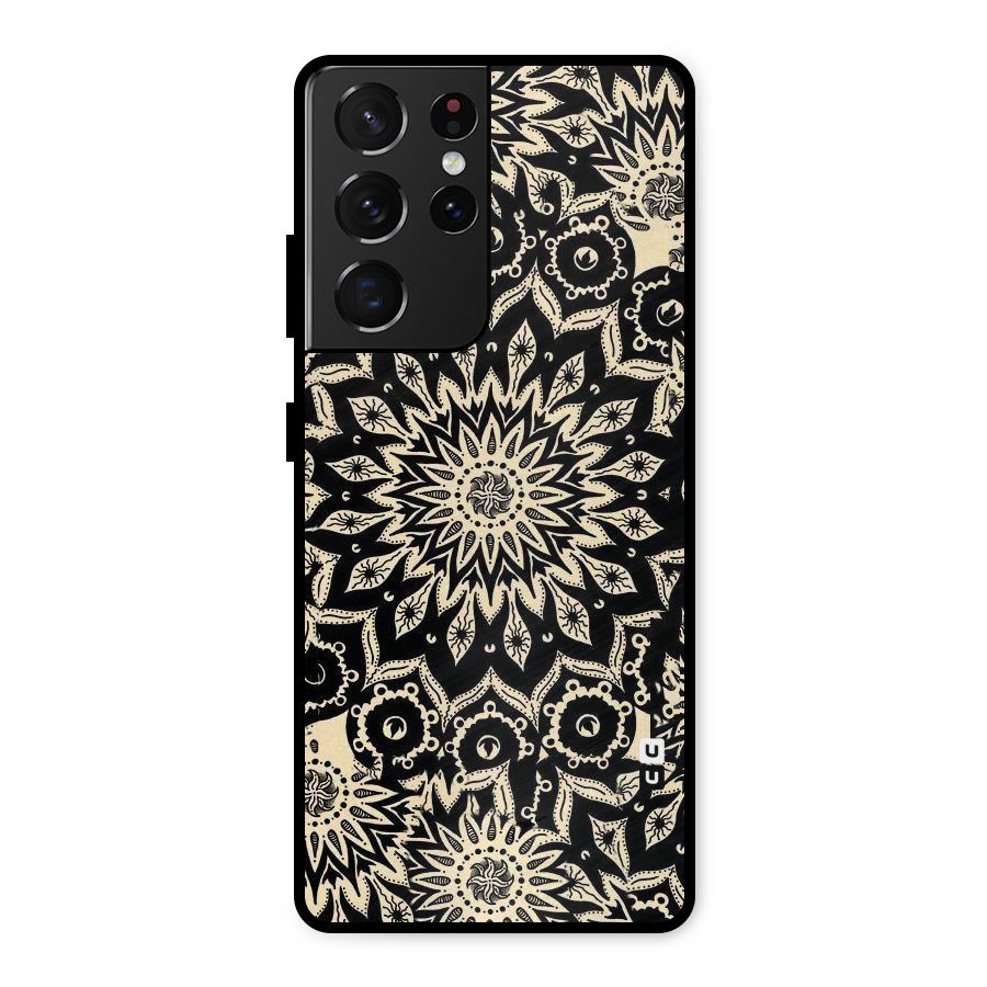 Golden Mandala Metal Back Case for Galaxy S21 Ultra 5G