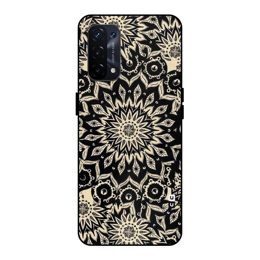Golden Mandala Metal Back Case for Oppo A74 5G