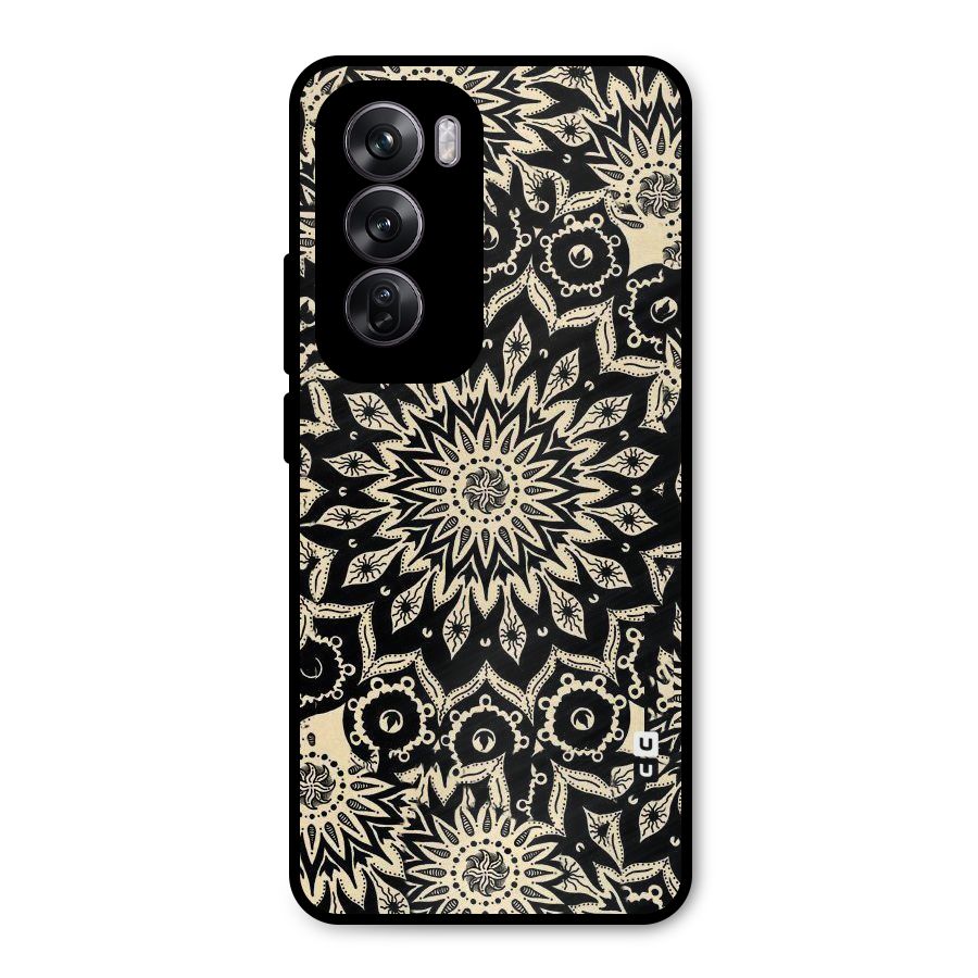 Golden Mandala Metal Back Case for Oppo Reno12 Pro