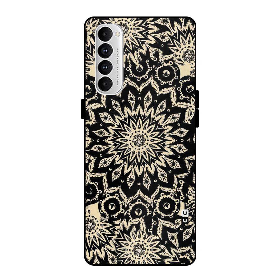 Golden Mandala Metal Back Case for Oppo Reno4 Pro