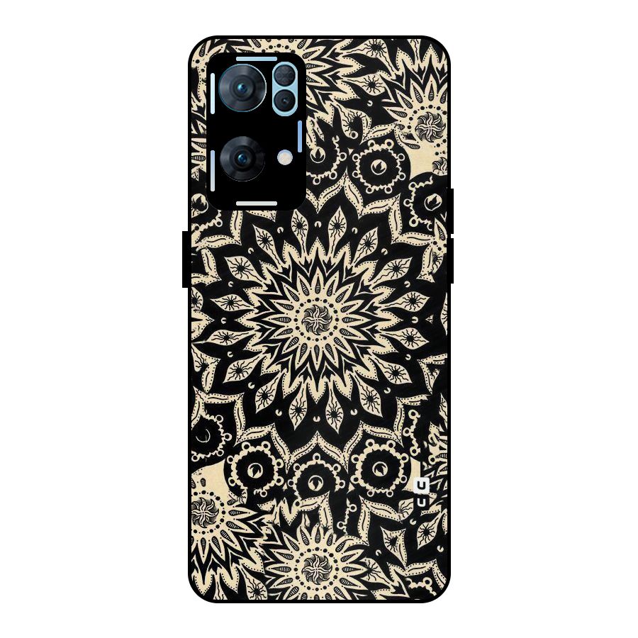 Golden Mandala Metal Back Case for Oppo Reno7 Pro 5G