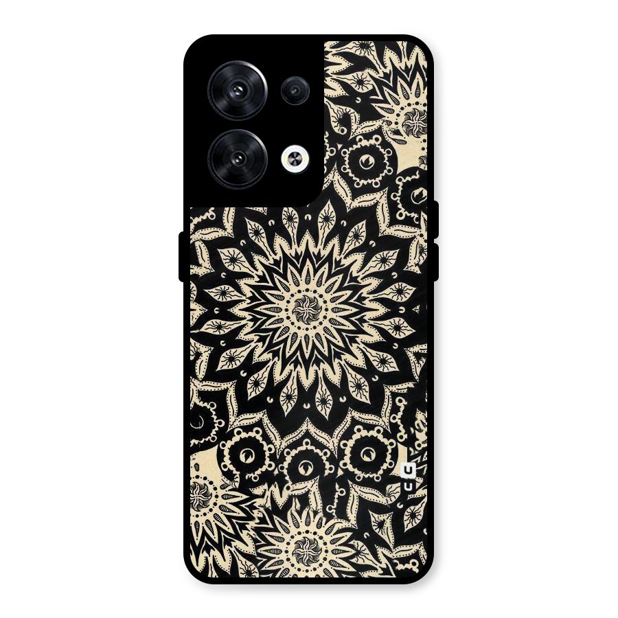 Golden Mandala Metal Back Case for Oppo Reno8 5G