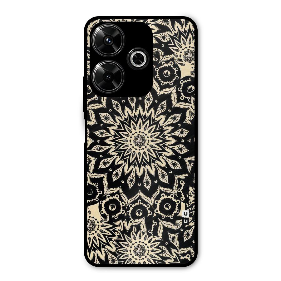 Golden Mandala Metal Back Case for Poco M6 Plus