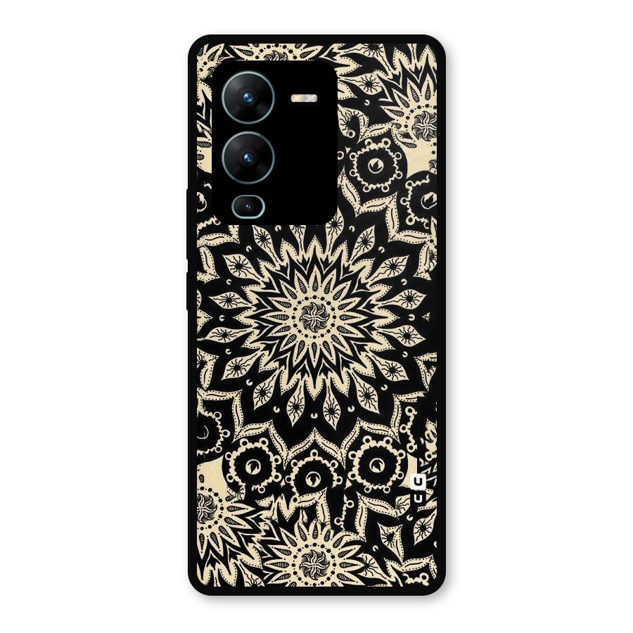 Golden Mandala Metal Back Case for Vivo V25 Pro