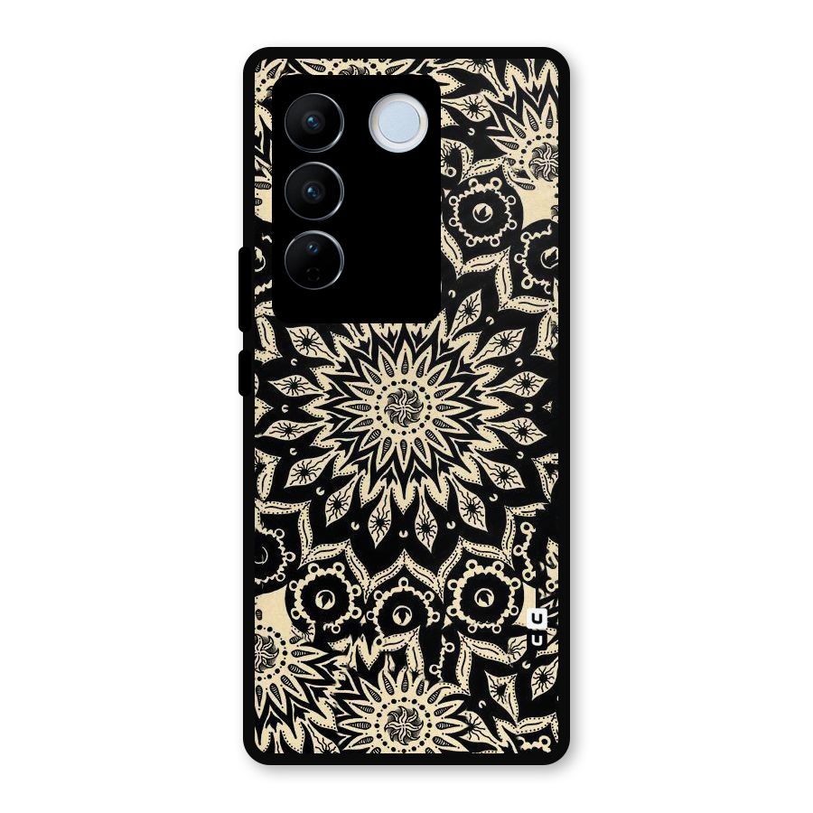 Golden Mandala Metal Back Case for Vivo V27 Pro