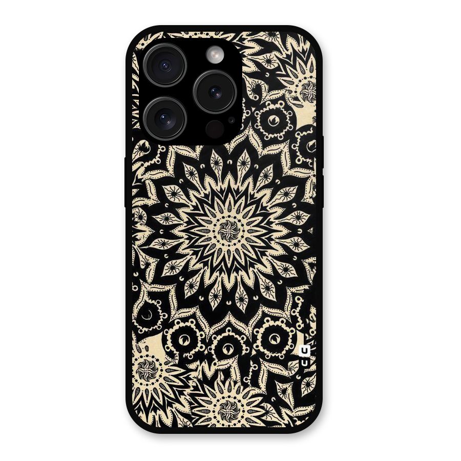 Golden Mandala Metal Back Case for iPhone 15 Pro