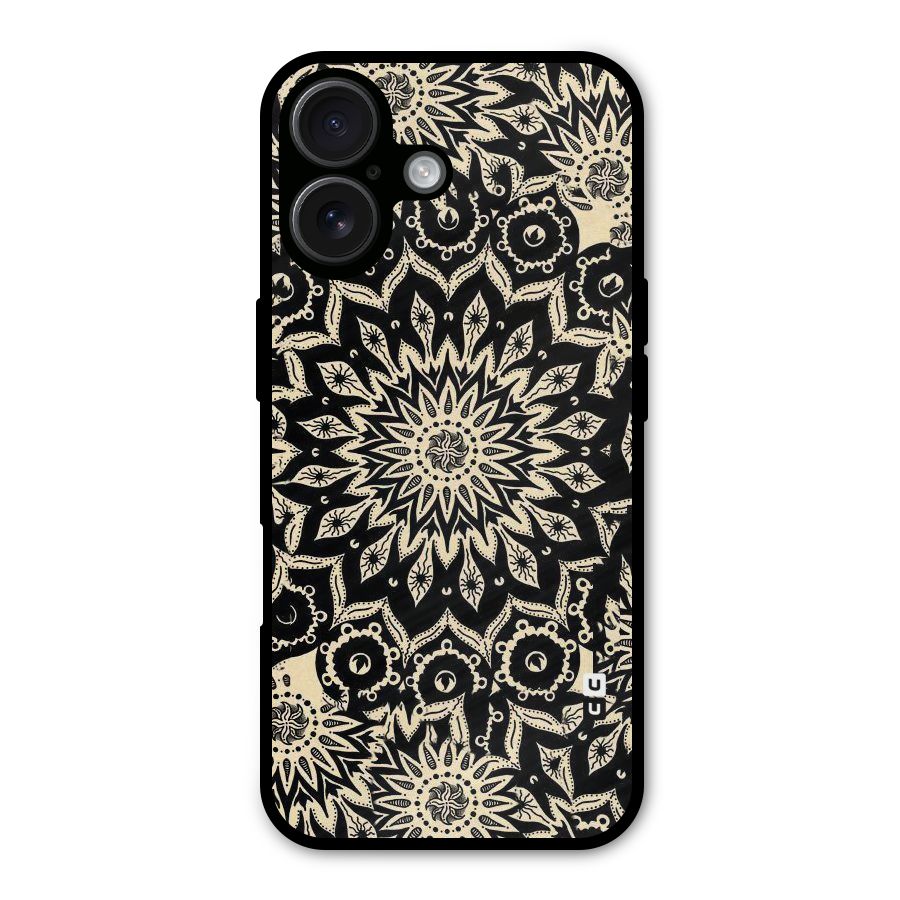 Golden Mandala Metal Back Case for iPhone 16