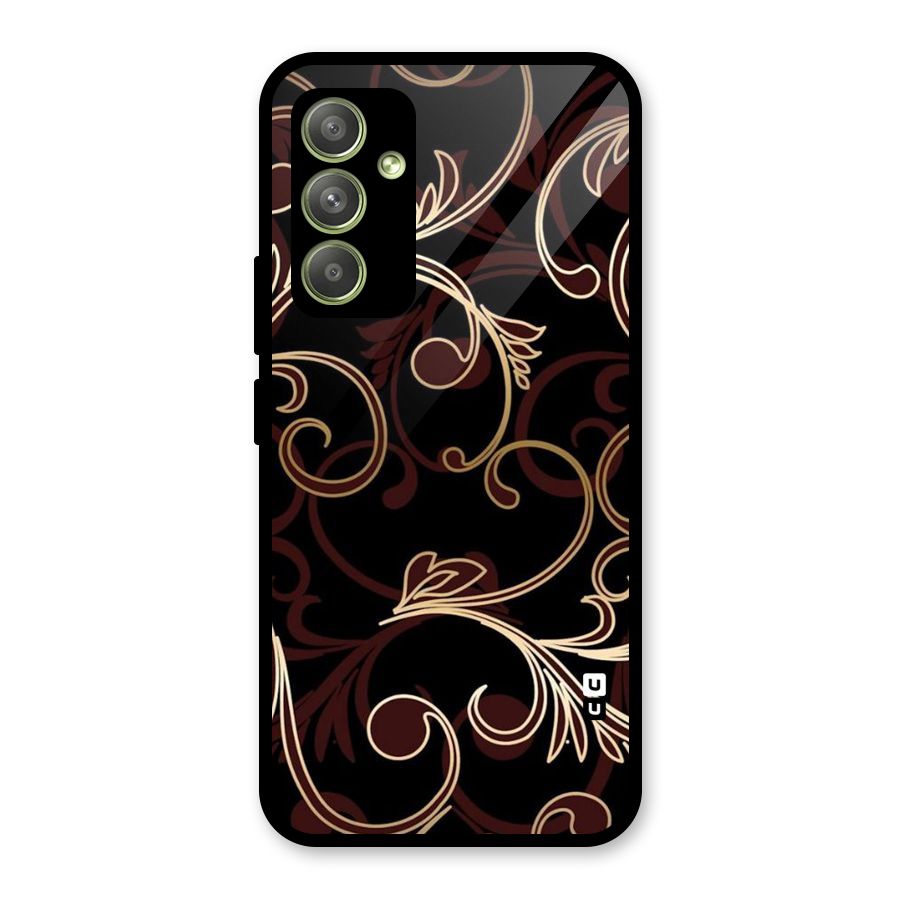 Golden Maroon Beauty Glass Back Case for Galaxy A54