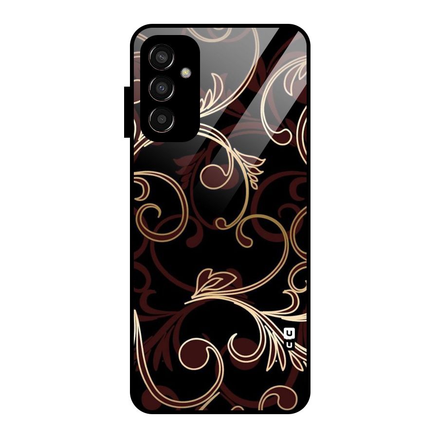 Golden Maroon Beauty Glass Back Case for Galaxy F13