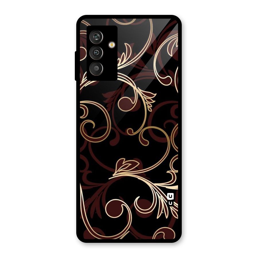 Golden Maroon Beauty Glass Back Case for Galaxy M13