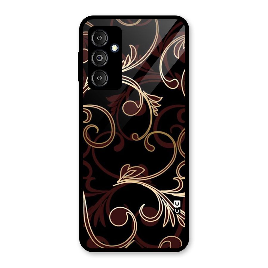 Golden Maroon Beauty Glass Back Case for Galaxy M14 5G