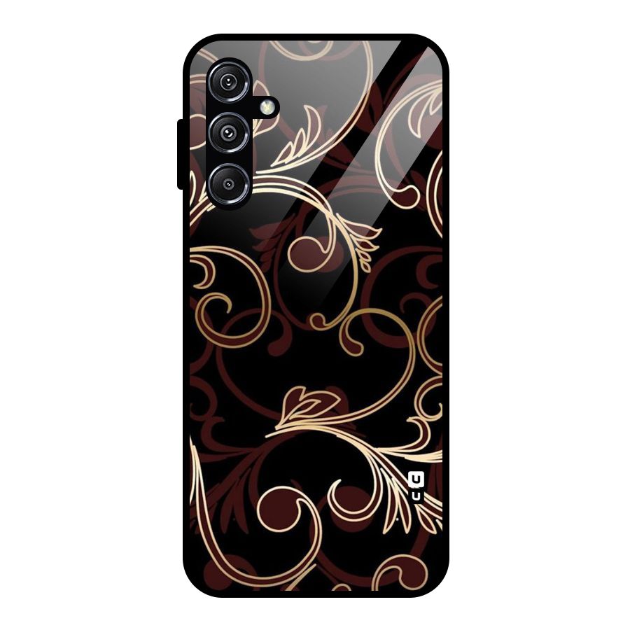 Golden Maroon Beauty Glass Back Case for Galaxy M34 5G