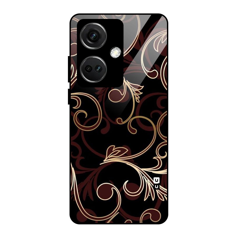 Golden Maroon Beauty Glass Back Case for OnePlus Nord CE 3 5G