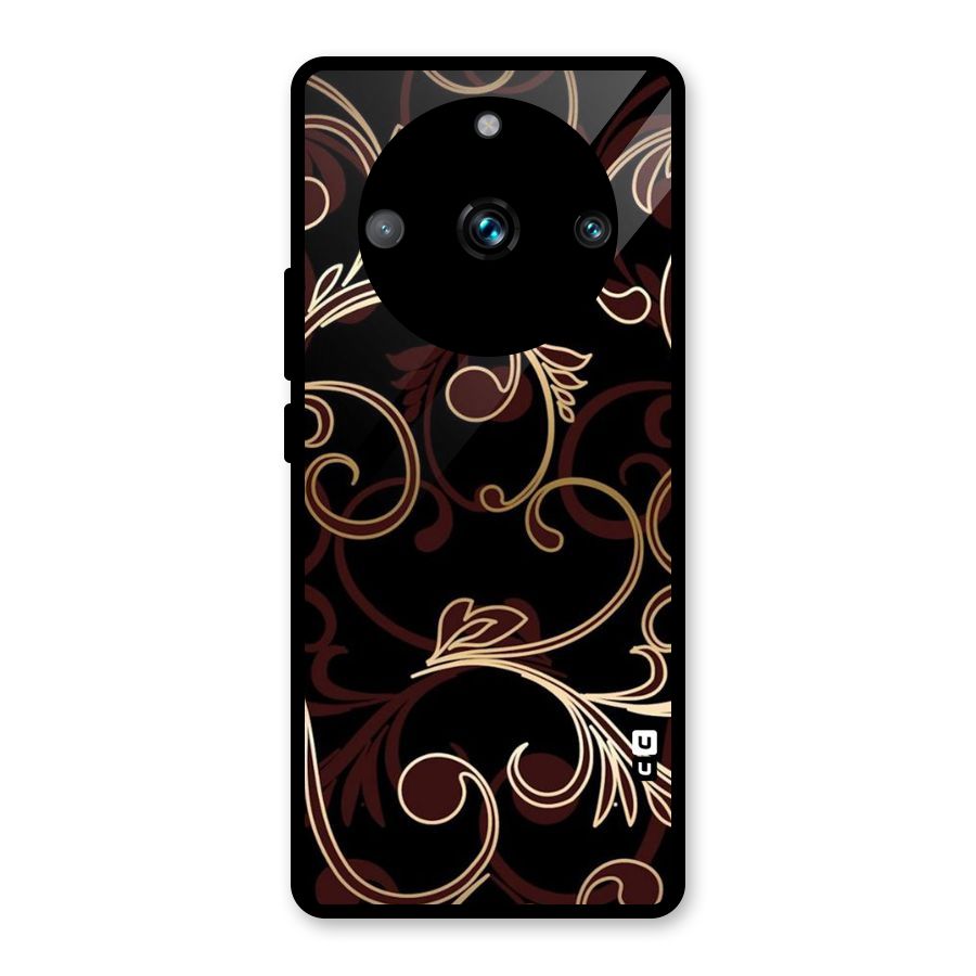 Golden Maroon Beauty Glass Back Case for Realme 11 Pro