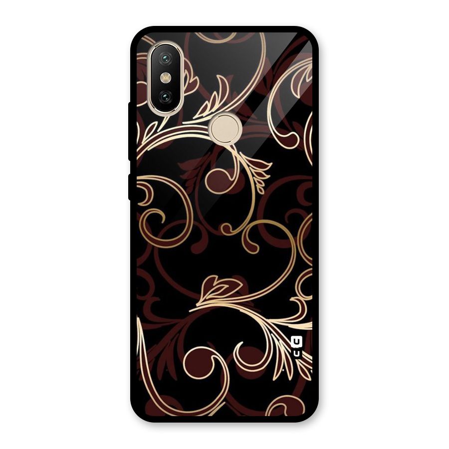 Golden Maroon Beauty Glass Back Case for Redmi A2