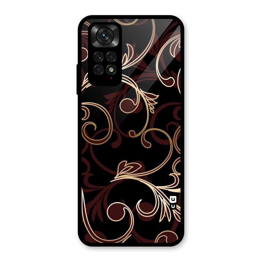 Golden Maroon Beauty Glass Back Case for Redmi Note 11S