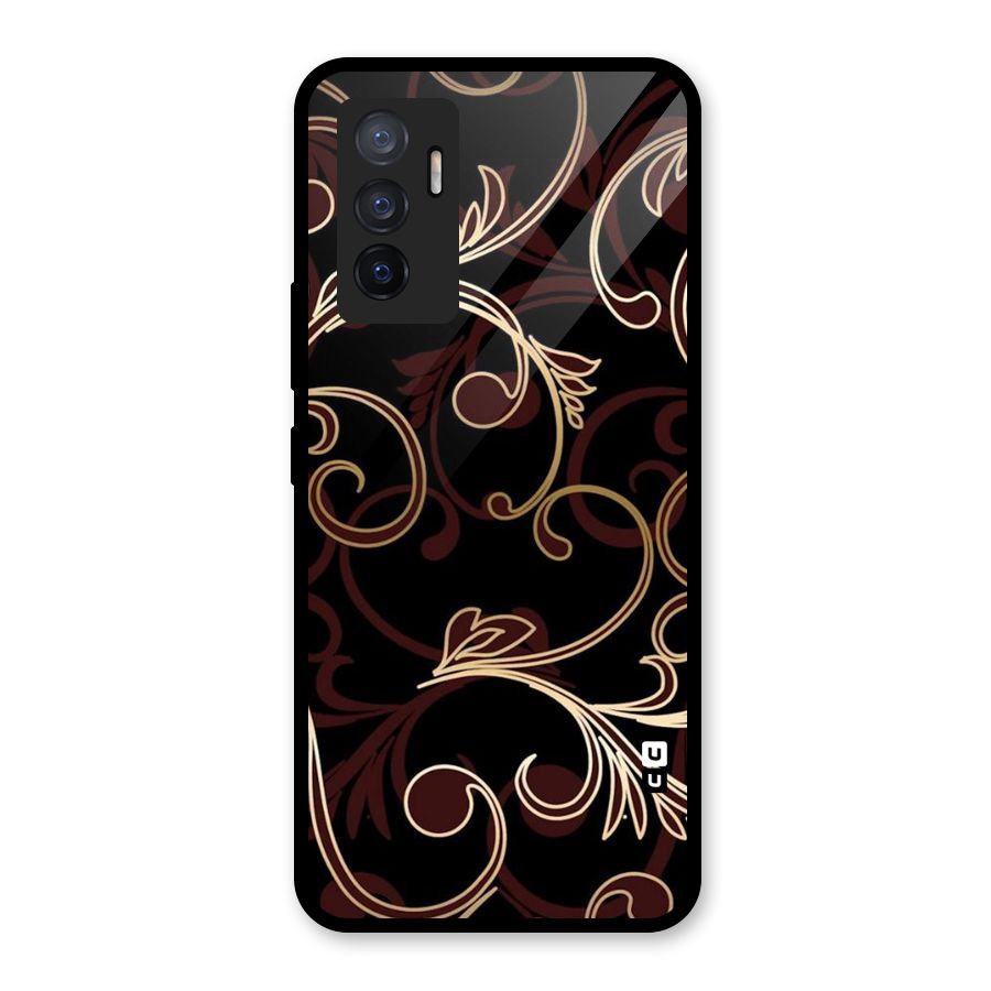 Golden Maroon Beauty Glass Back Case for Vivo V23e