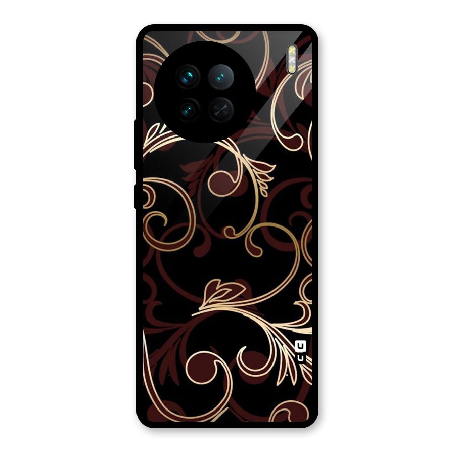 Golden Maroon Beauty Glass Back Case for Vivo X90