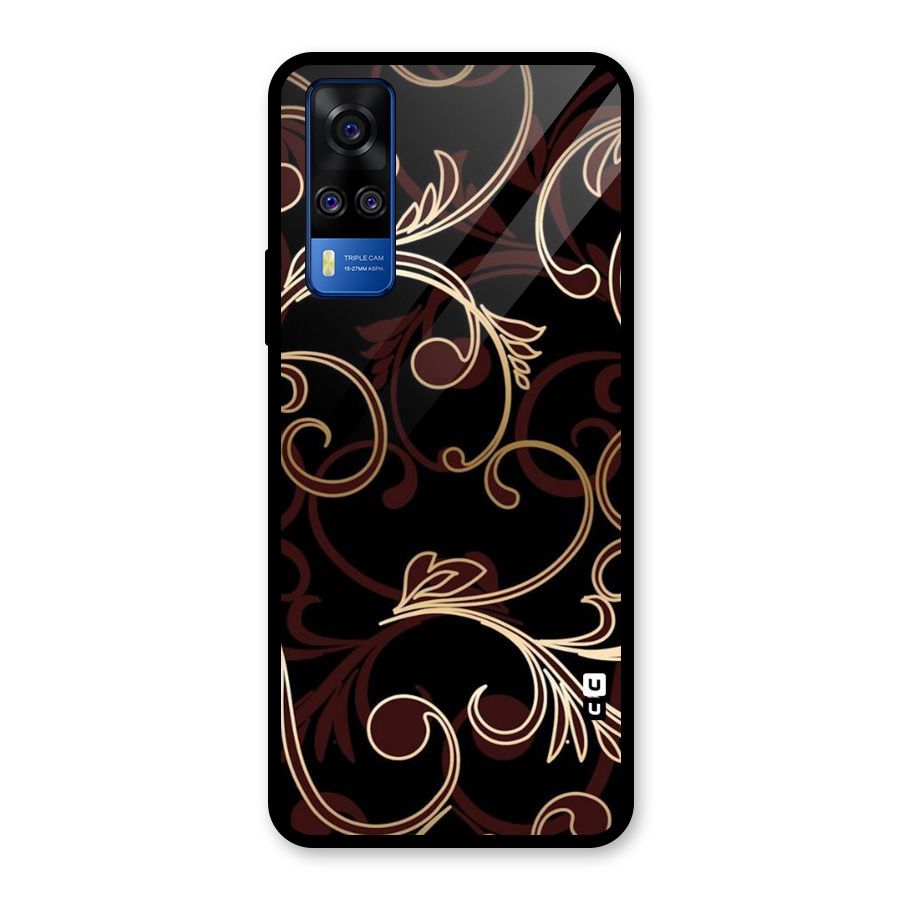 Golden Maroon Beauty Glass Back Case for Vivo Y31