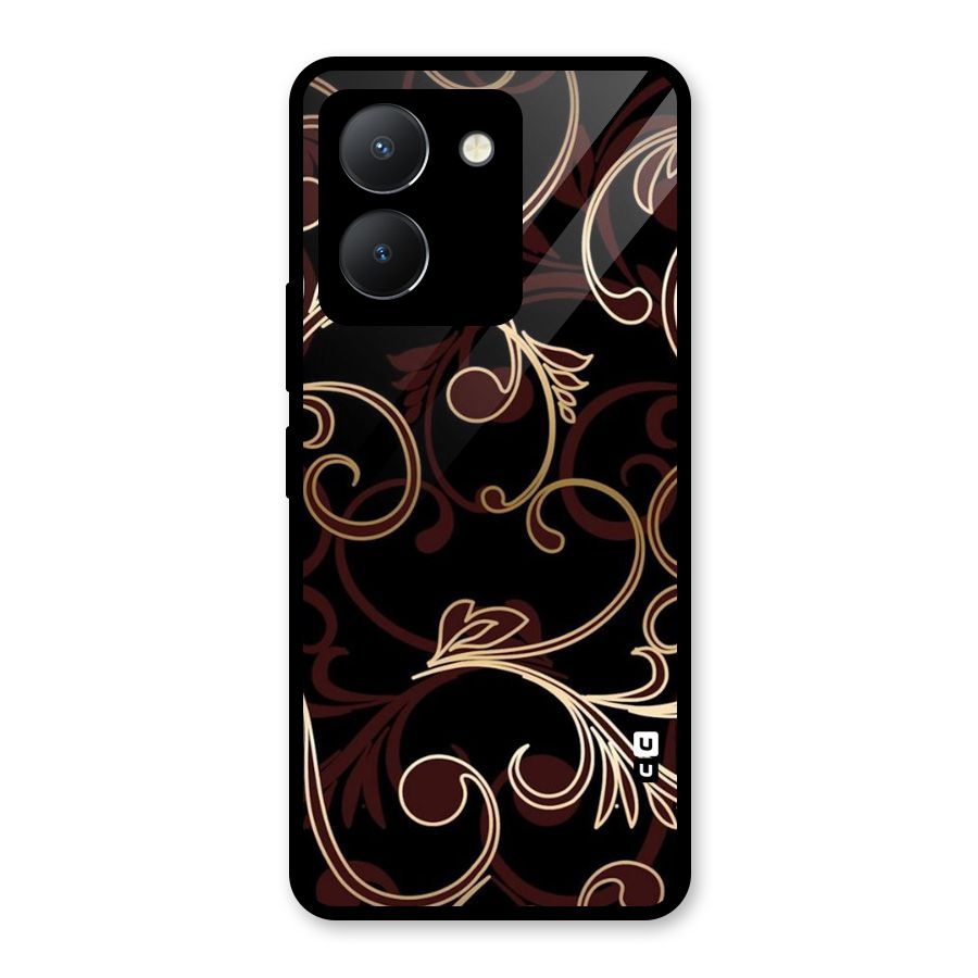 Golden Maroon Beauty Glass Back Case for Vivo Y36