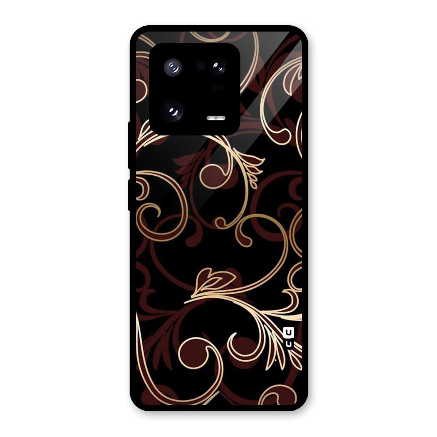 Golden Maroon Beauty Glass Back Case for Xiaomi 13 Pro