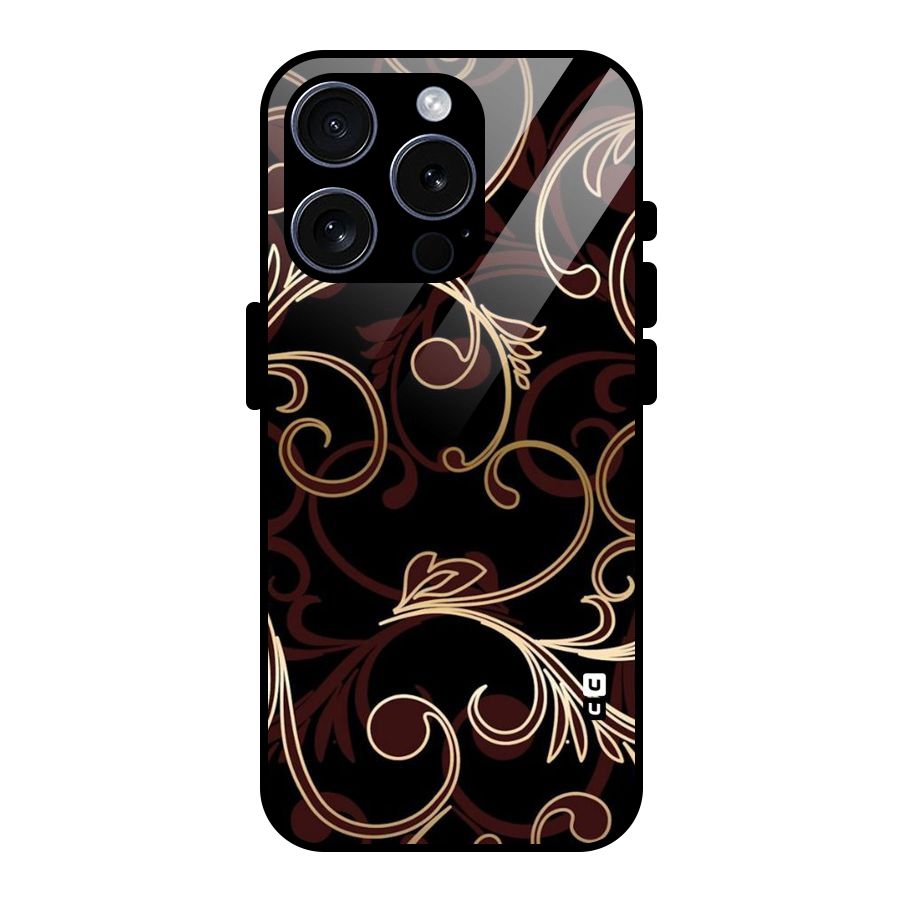 Golden Maroon Beauty Glass Back Case for iPhone 15 Pro