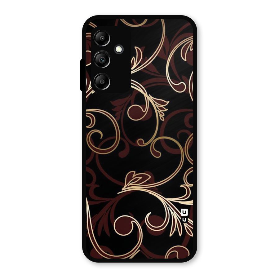 Golden Maroon Beauty Metal Back Case for Galaxy A14 5G