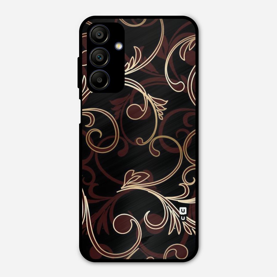 Golden Maroon Beauty Metal Back Case for Galaxy A15 5G