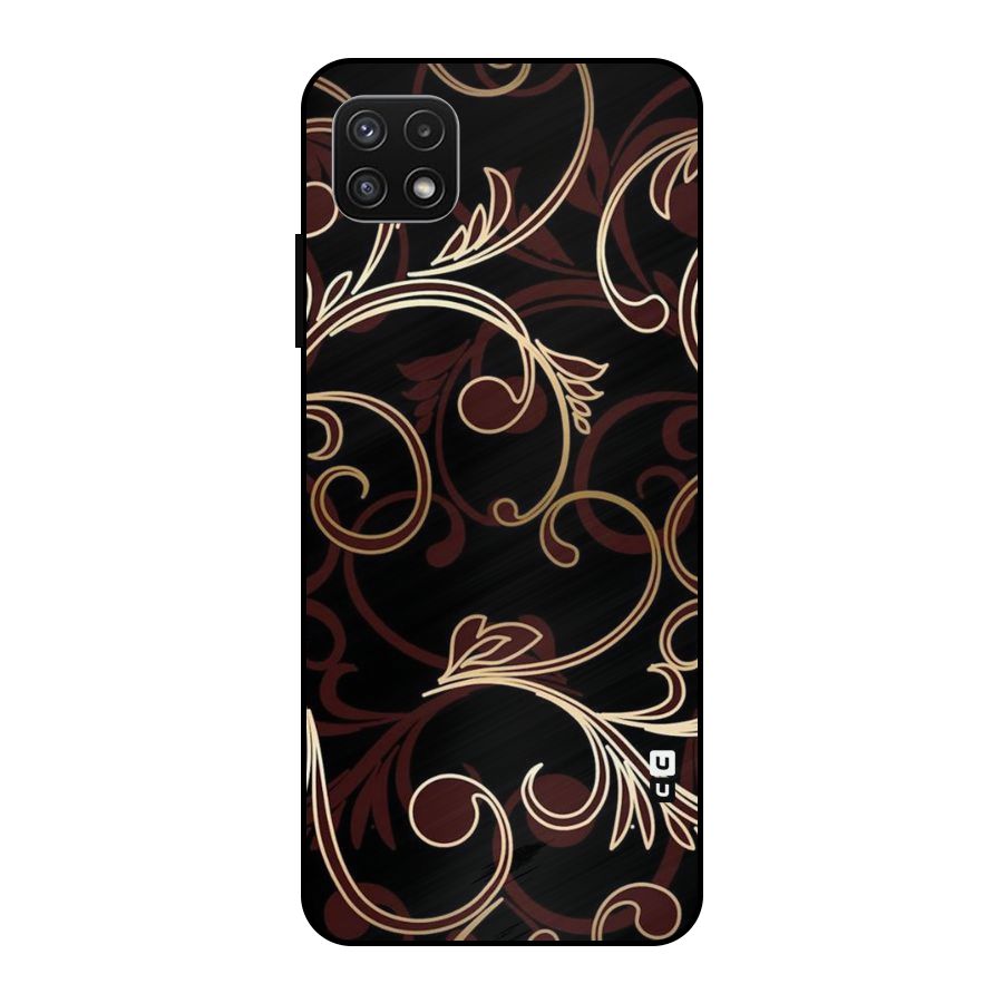 Golden Maroon Beauty Metal Back Case for Galaxy A22 5G
