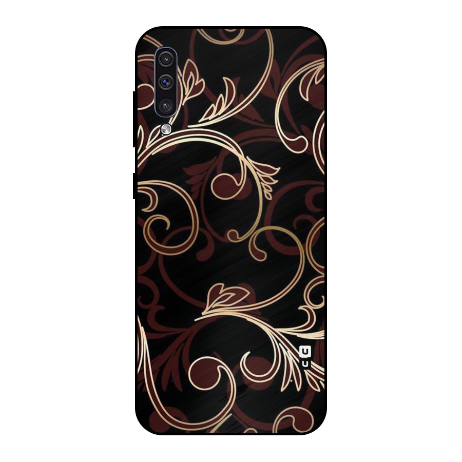 Golden Maroon Beauty Metal Back Case for Galaxy A30s