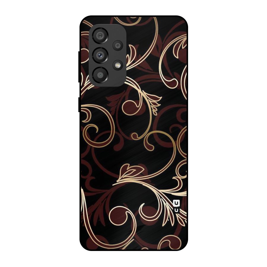 Golden Maroon Beauty Metal Back Case for Galaxy A33 5G