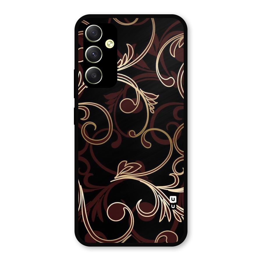 Golden Maroon Beauty Metal Back Case for Galaxy A34