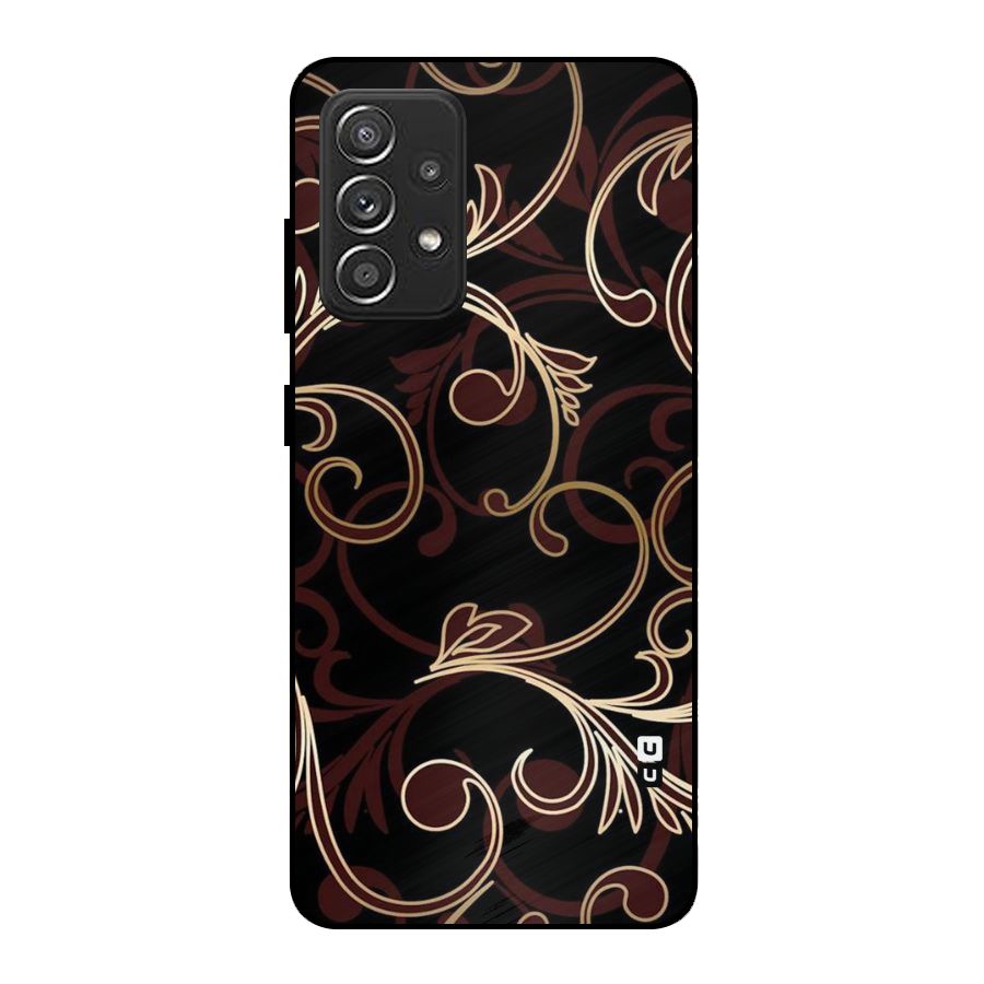 Golden Maroon Beauty Metal Back Case for Galaxy A52s 5G