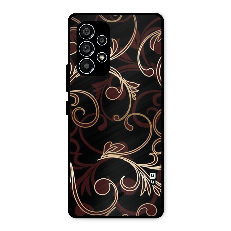 Golden Maroon Beauty Metal Back Case for Galaxy A53 5G