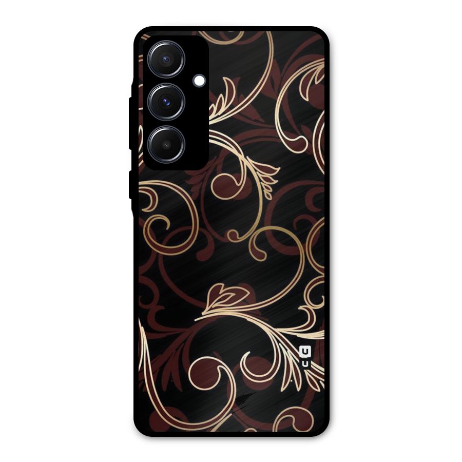 Golden Maroon Beauty Metal Back Case for Galaxy A55
