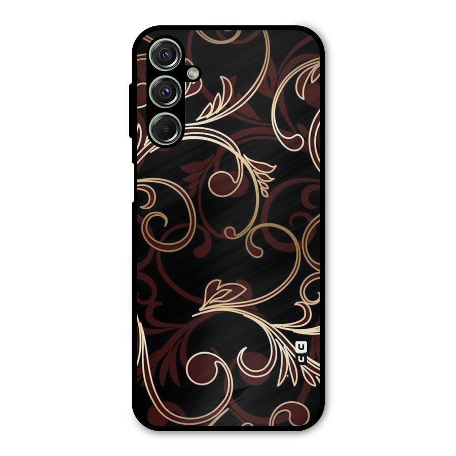 Golden Maroon Beauty Metal Back Case for Galaxy F34
