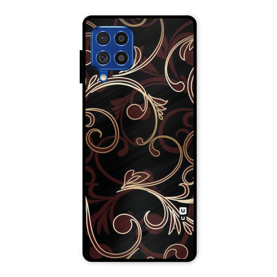 Golden Maroon Beauty Metal Back Case for Galaxy F62