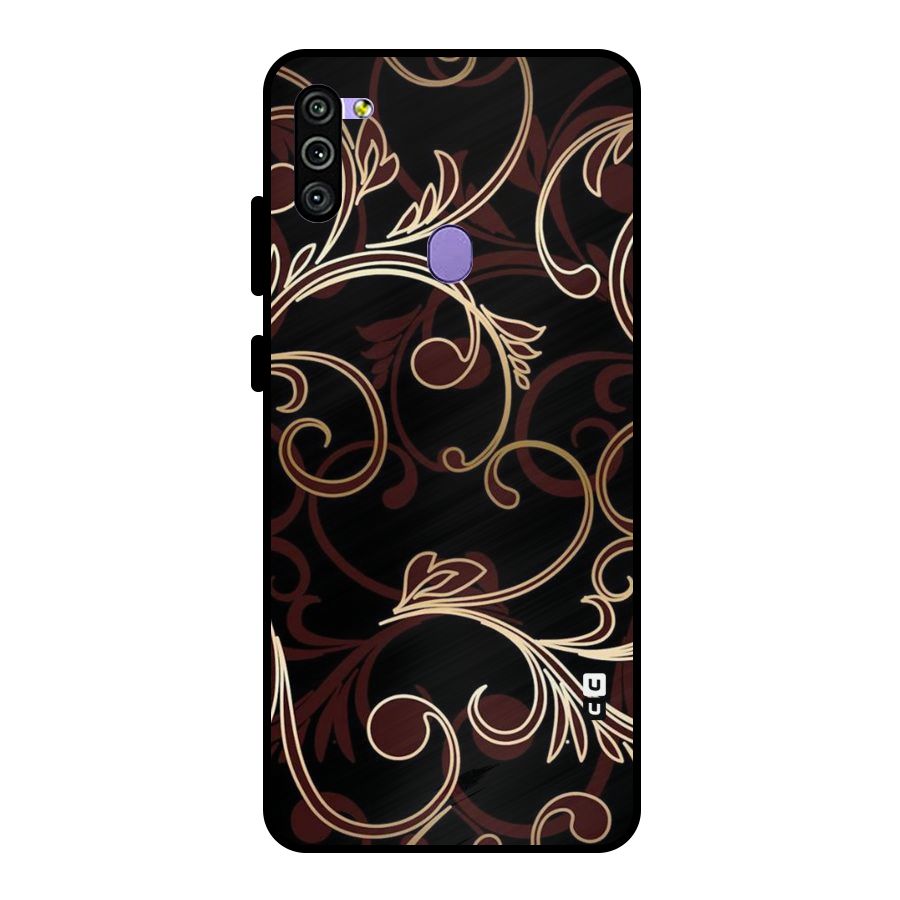 Golden Maroon Beauty Metal Back Case for Galaxy M11