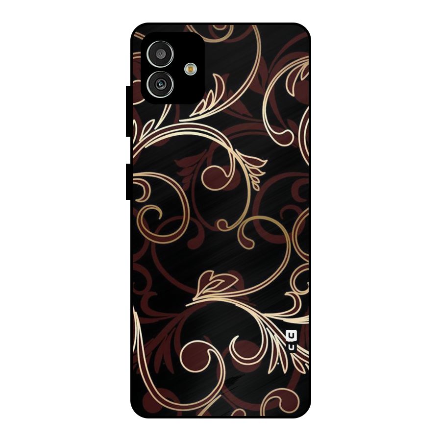Golden Maroon Beauty Metal Back Case for Galaxy M13 5G