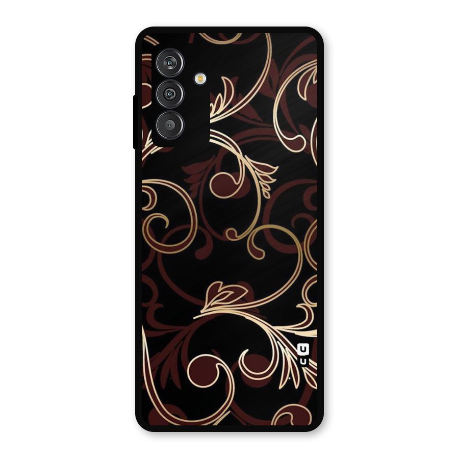 Golden Maroon Beauty Metal Back Case for Galaxy M14 5G