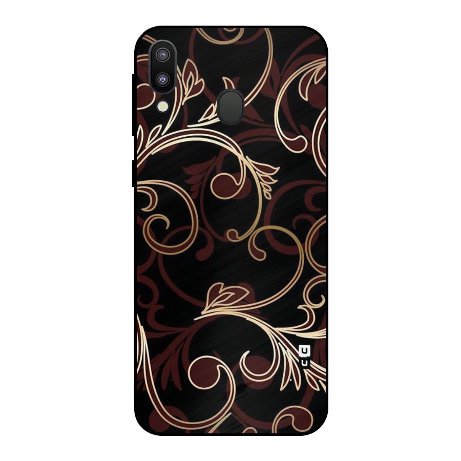 Golden Maroon Beauty Metal Back Case for Galaxy M20