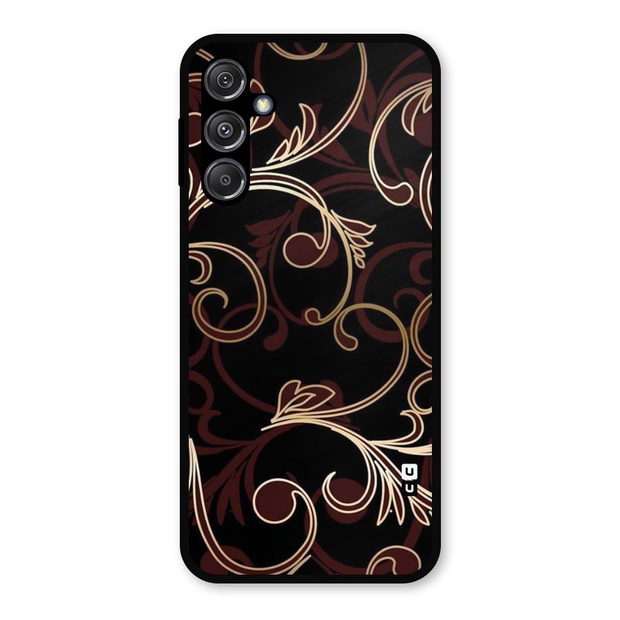 Golden Maroon Beauty Metal Back Case for Galaxy M34 5G